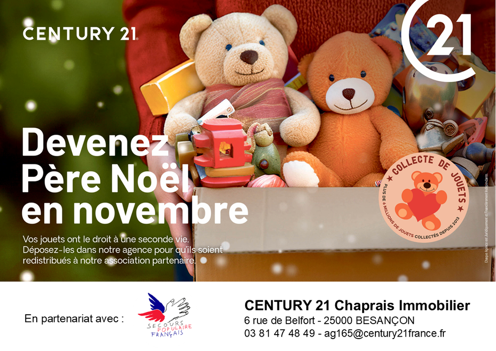 Collecte des jouets Century 21 Chaprais Immobilier