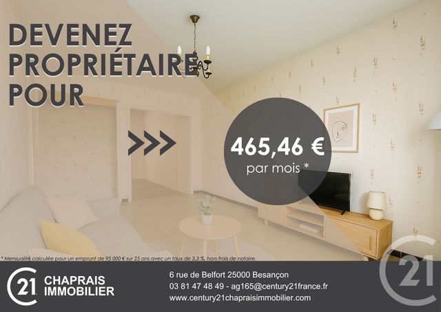 Afficher la photo en grand Appartement F3 à vendre - 3 pièces - 56.29 m2 - BESANCON - 25 - FRANCHE-COMTE - Century 21 Chaprais Immobilier