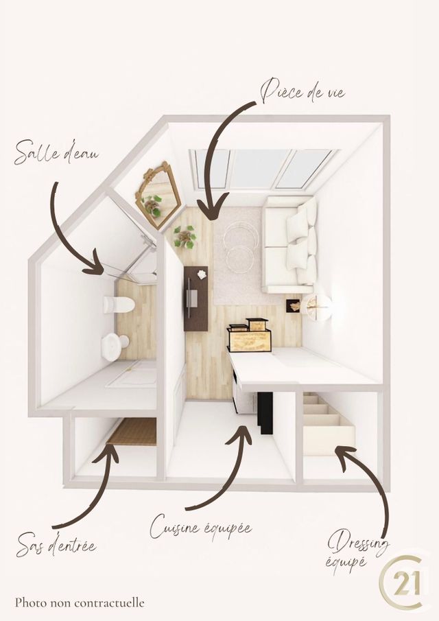 Appartement F1 à louer - 1 pièce - 18.36 m2 - BESANCON - 25 - FRANCHE-COMTE - Century 21 Chaprais Immobilier